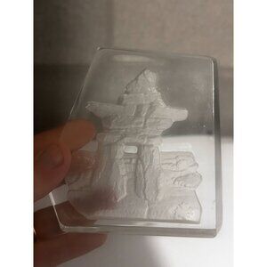 Vintage Inukshuk Figure on Glass Base 1900's